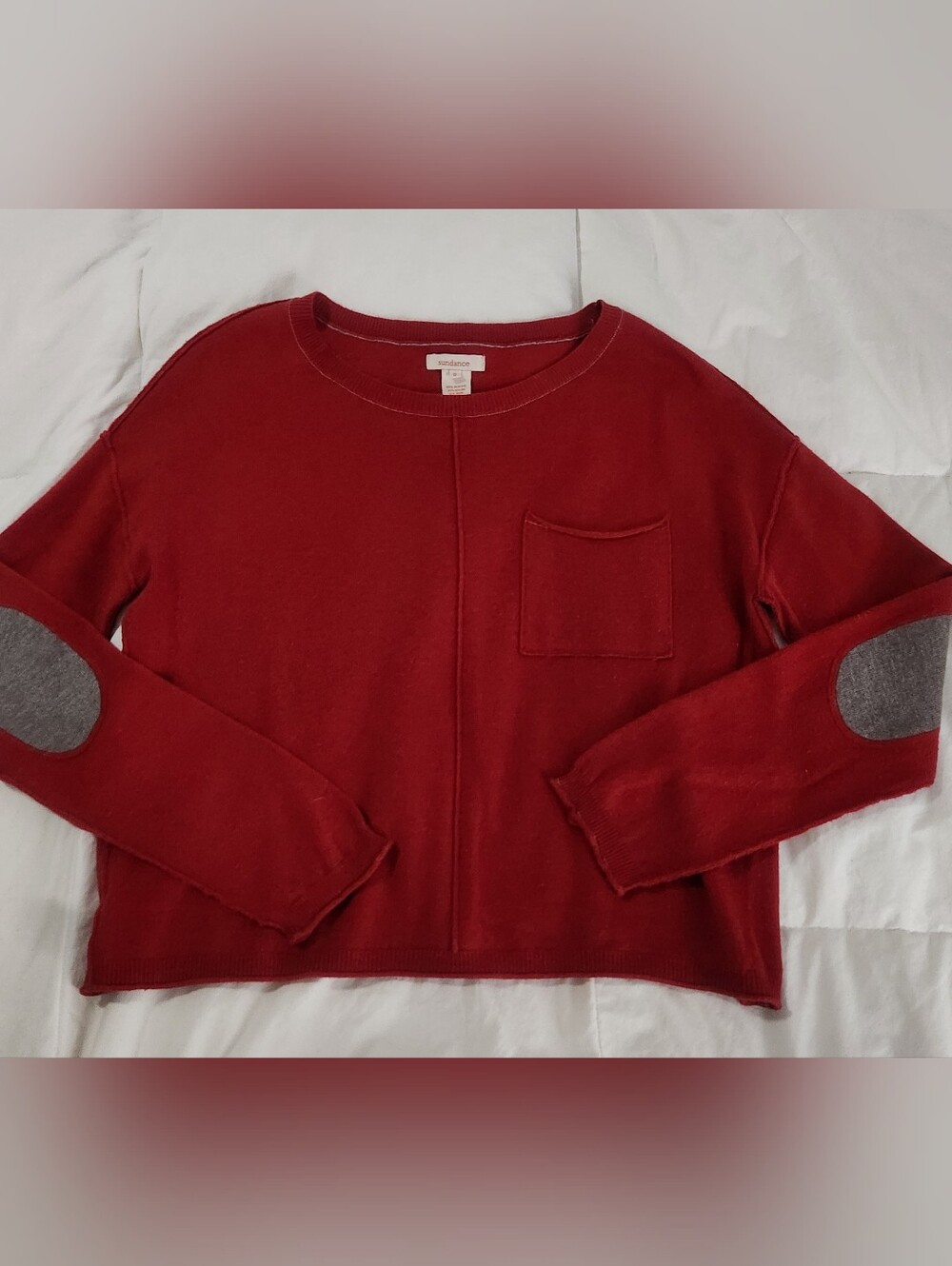 Sundance Wool Alpaca Blend Sweater Size Small Red Oversized Boxy